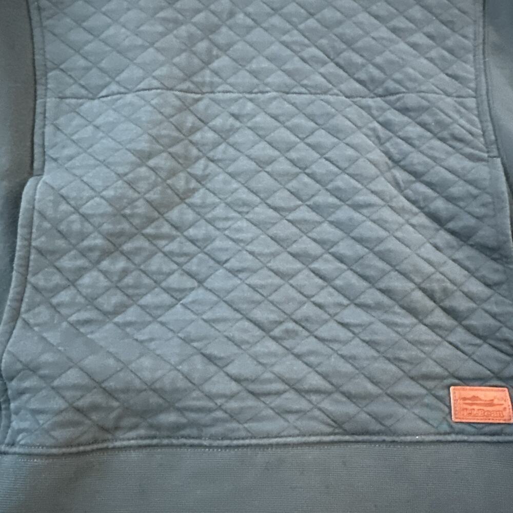 L.L. Bean Diamond Quilted 1/4 Zip Teal Women's Sweatshirt with Pockets XS - Picture 2 of 16